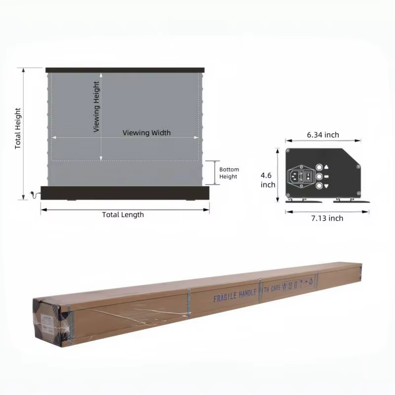 Écran de projecteur élévateur motorisé 16:9, 150 pouces, tissu Anti-lumière perforé acoustiquement T