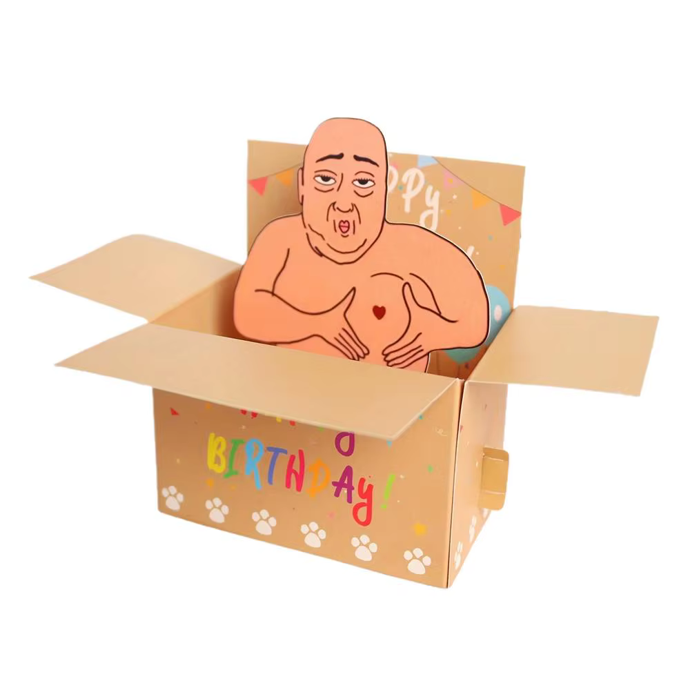 Carte pop-up d'anniversaire hilarante, design 3D amusant, carte fantaisie, carte-cadeau d'anniversai