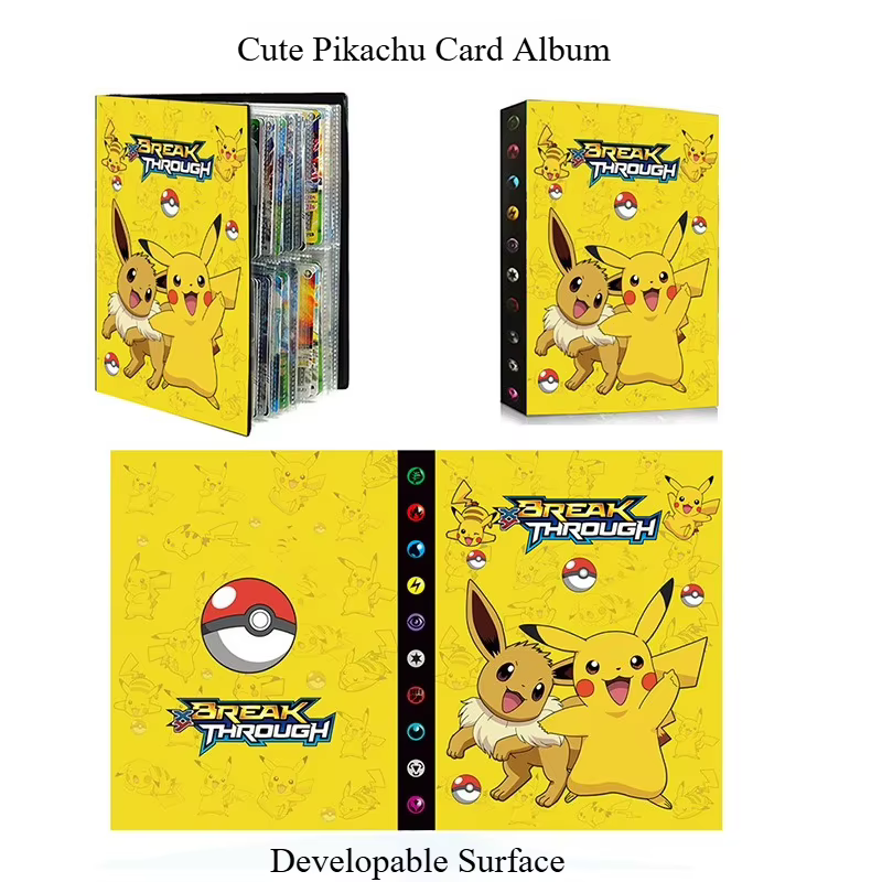 Album de cartes Bandai Pokémon 4 grilles, classeur de collection Pokémon, 240 pochettes, livre de ra