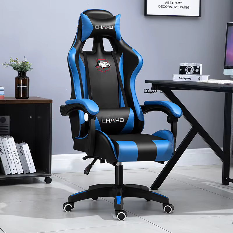 Chaise d'ordinateur de gaming en cuir PU vert, mobilier de chambre à coucher, expressément élévateur