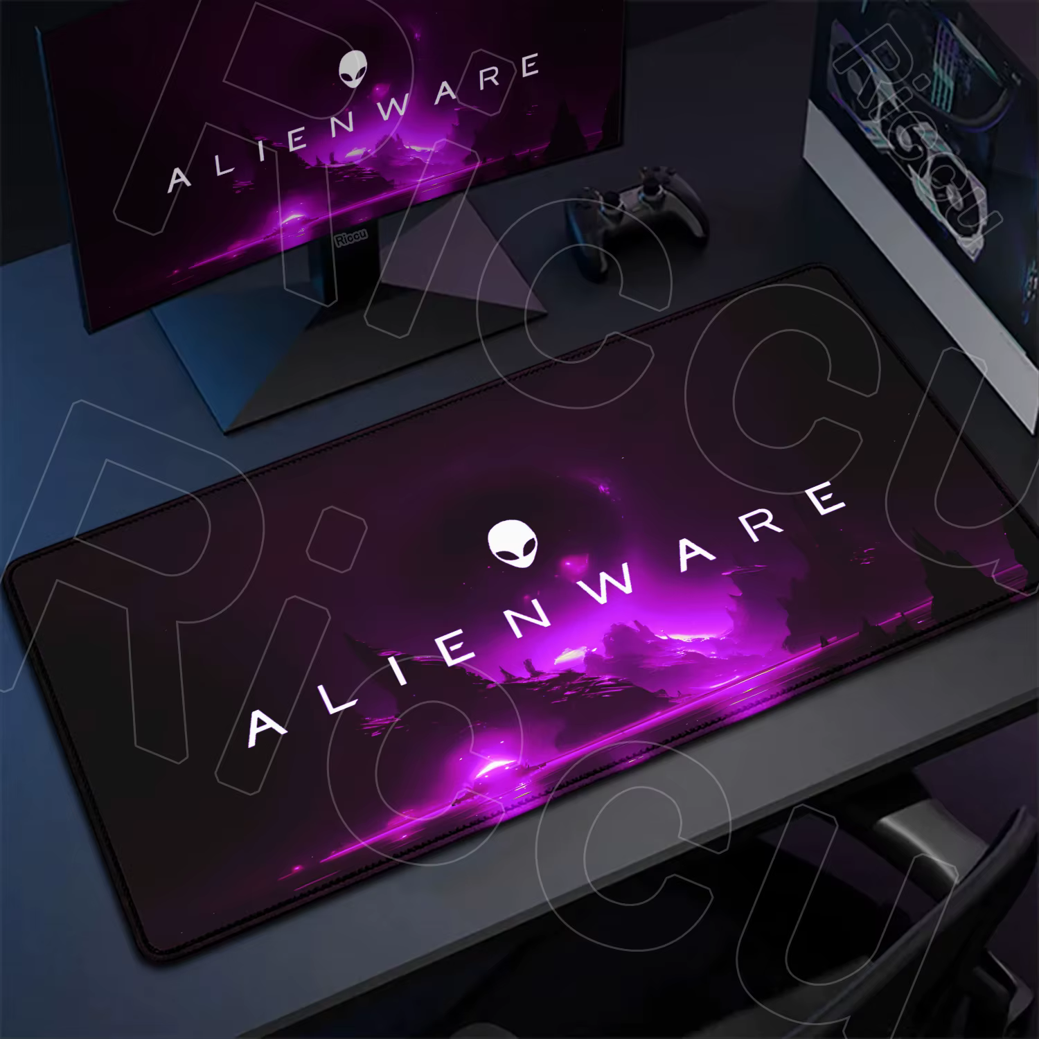 Tapis de souris de jeu HD Alienware Animation clavier d'ordinateur tapis de jeu Xxl bord de point en