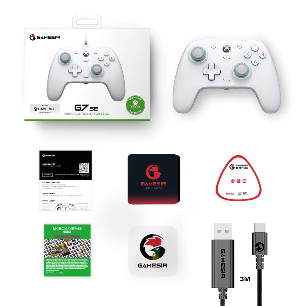 GameSir G7 SE Manette de jeu Xbox Manette filaire pour Xbox Series X, Xbox Series S, Xbox One, avec