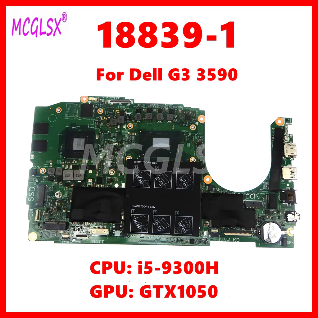 Carte mère pour ordinateur portable Dell G3 3590, CN-0MFHW, avec processeur I5-9300H, GPU GTX1050, 1