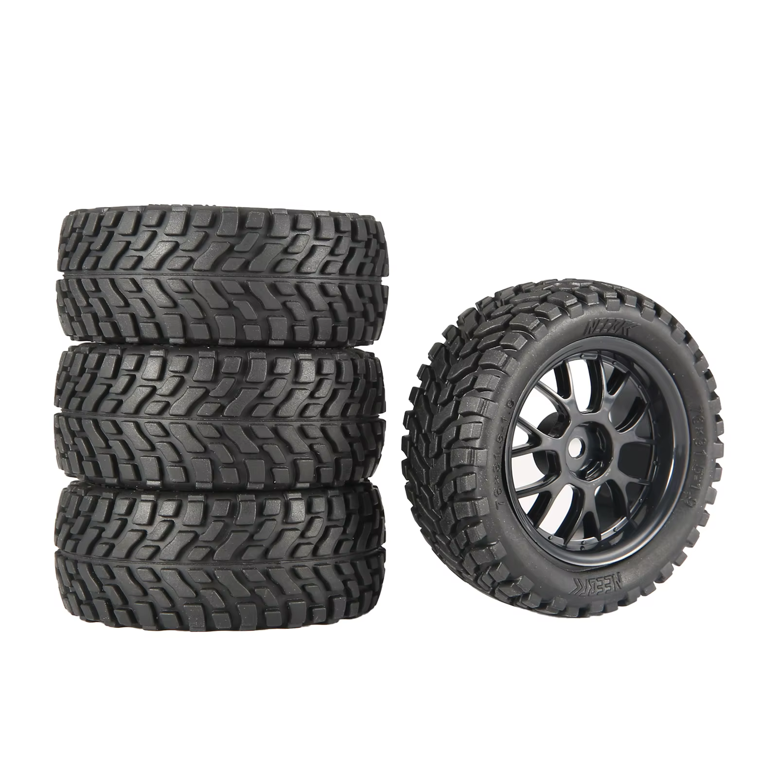 Pneus de Buggy tout-terrain de 1.9 pouces, 75mm, roue de 12mm, moyeux hexagonaux en caoutchouc pour 