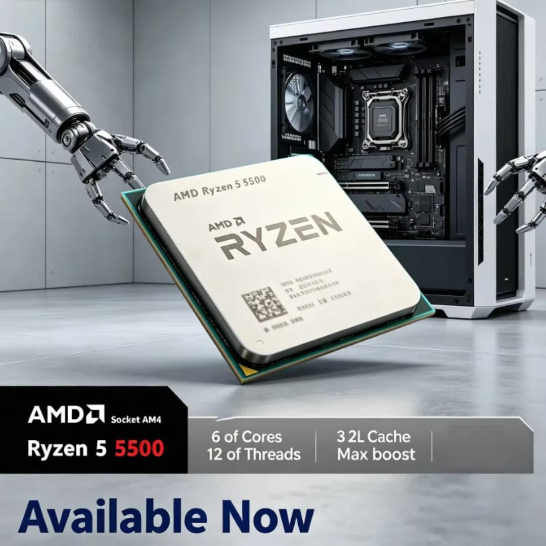 Processeur AMD Ryzen 5 5500 R5 5500 Socket AM4 économique, 6 cœurs, 12 threads, 4,2 GHz, débloqué, p
