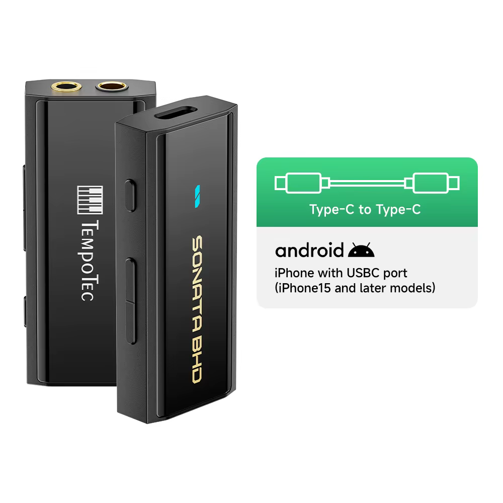 Dongle USB DAC&AMP portable TempoTec Sonata BHD, 3 niveaux de gain réglables, 4,4 mm et 3,5 mm, bout