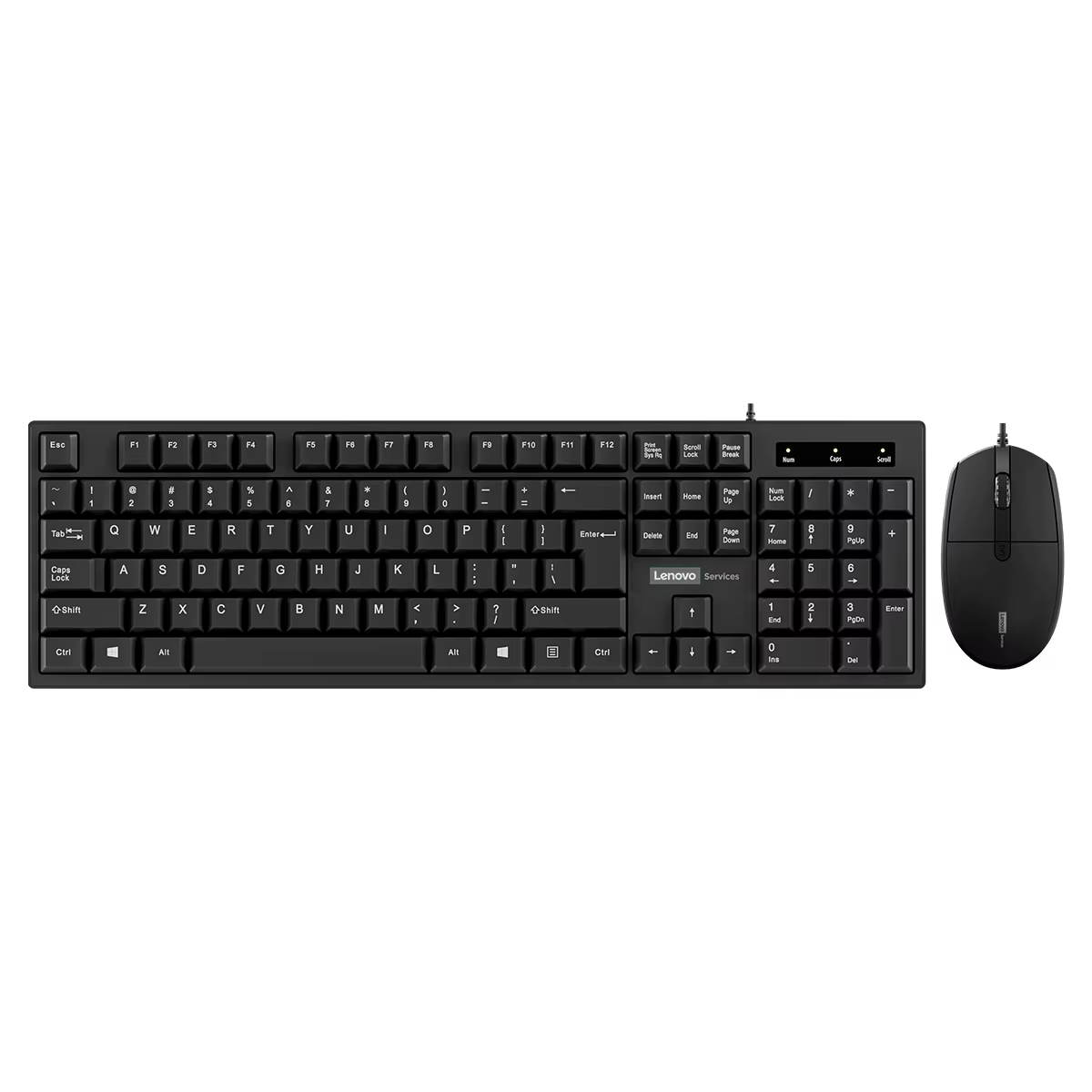 Lenovo – ensemble souris et clavier filaires, classique, noir, pour bureau, entreprise, usage domest