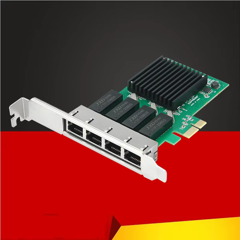 Carte Réseau PCI Express x1 à 4 Ports RJ45 Alfred RTL8111H, Puce 10/100/1000Mbps Gigabit Ethernet La