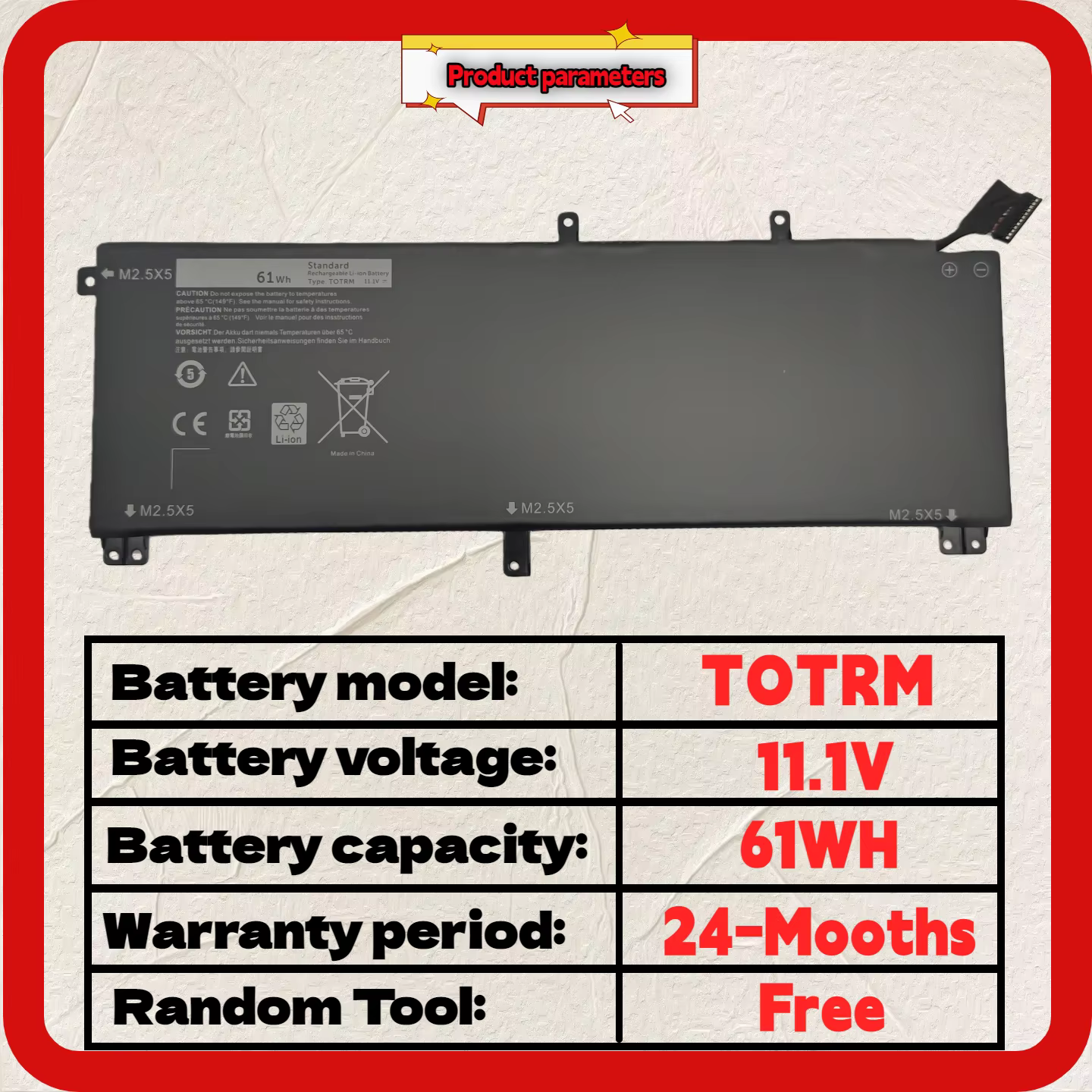 Vente en gros et au détail ❗ ❗ ❗ Batterie d'ordinateur portable TOTRM T0TRM pour Dell XPS 15 9530