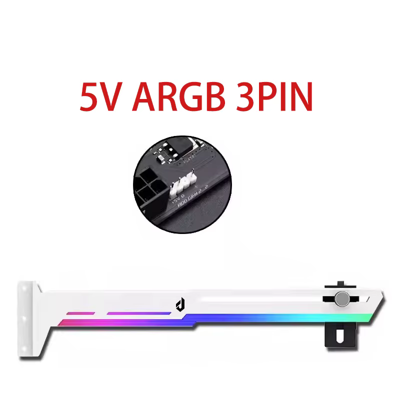 Support de carte graphique VGA avec cadre de fixation GPU, lampe décorative RGB lumineuse anti-pollu