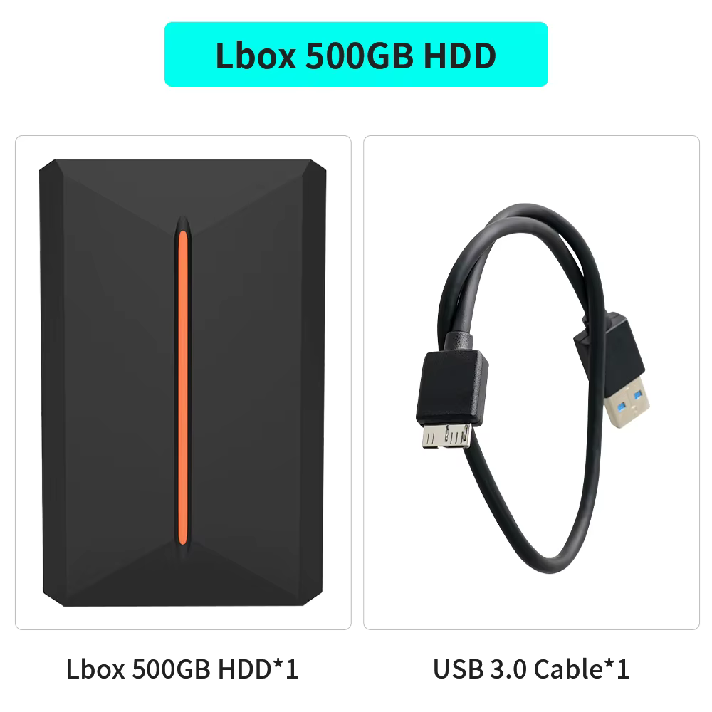 Hyper Base Lbox 500GB disque dur de jeu pour PS4/PS3/PS2/Wii/Wiiu/Gamecube/Saturn avec plus de 3700 