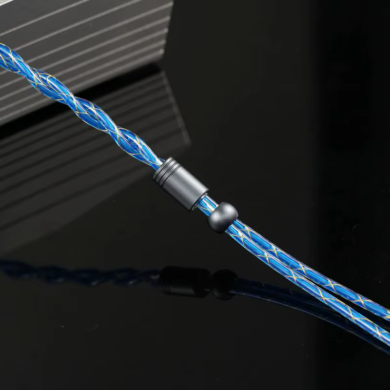 XINHS S32 câble d'écouteurs HIFI plaqué argent en cuivre monocristallin ange bleu à 2 cœurs