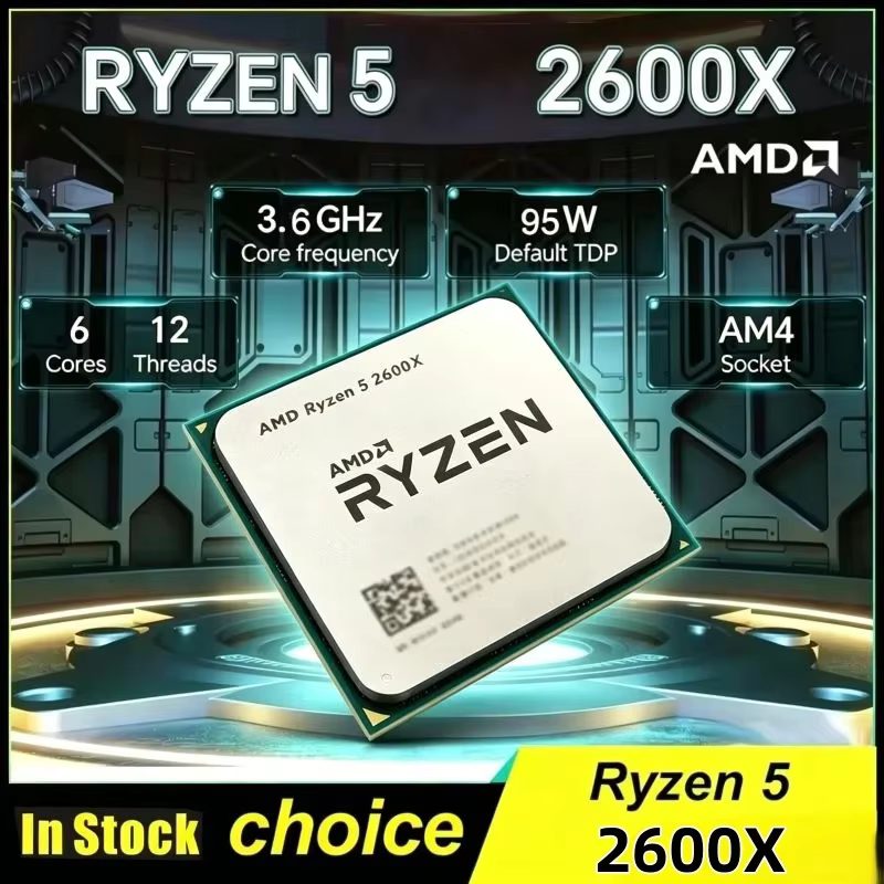 Processeur de jeu pour socket LGA AM4, AMD Ryzen 5 2600X, 6 cœurs, 12 threads, 3,6 GHz, 95 W, unité 