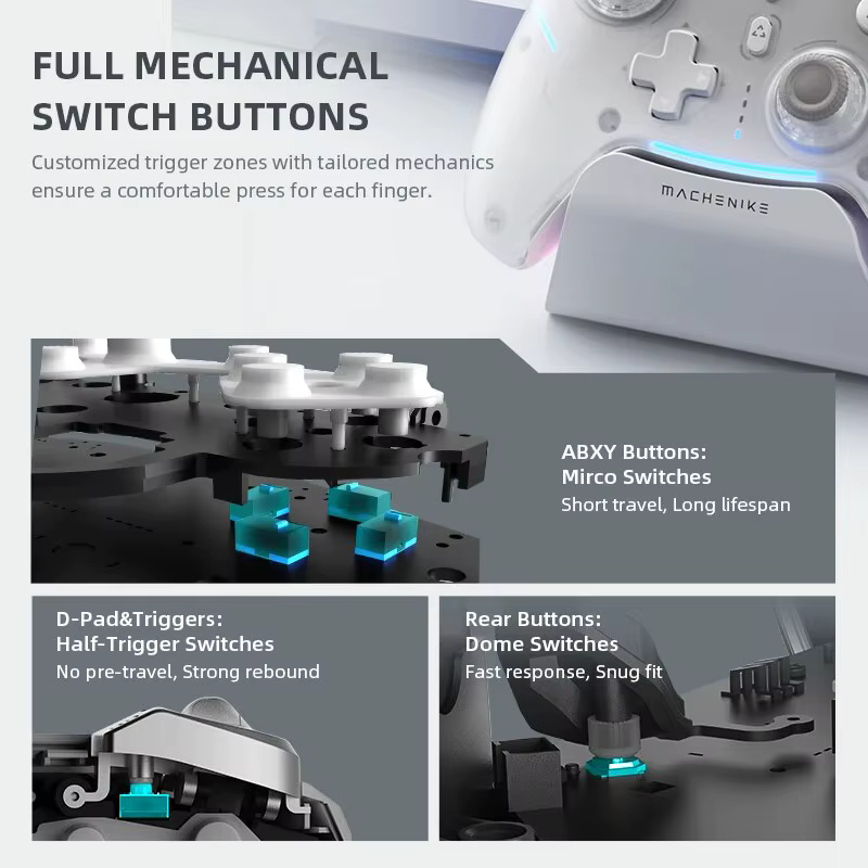 MACHENIKE G5Pro Max contrôleur de jeu avec station de charge RGB manette de jeu sans fil effet Hall