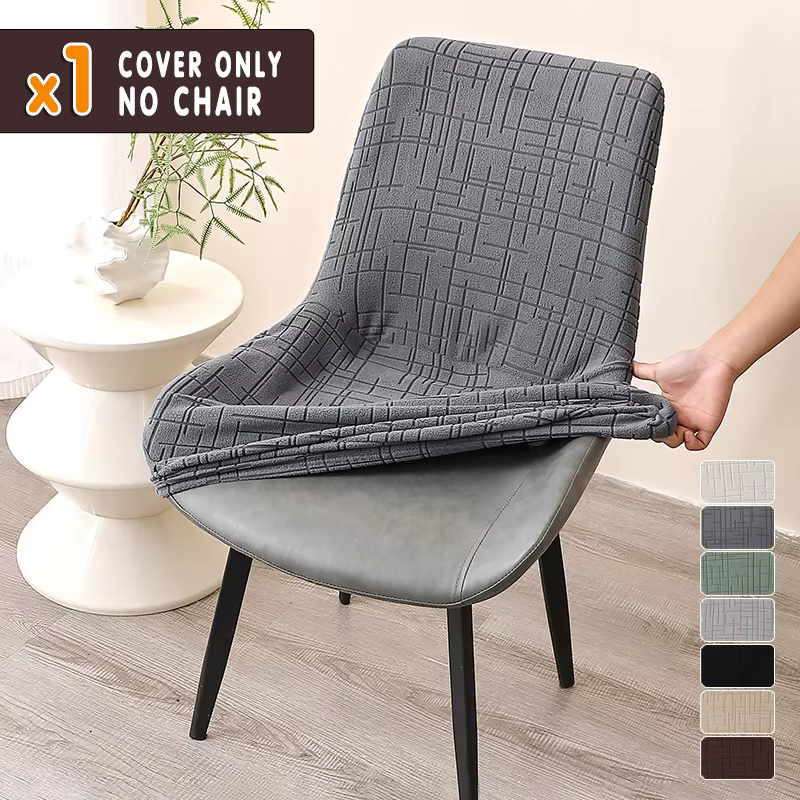 Housses de chaise de salle à manger courbées de style nordique, anti-poussière, élastiques, de haute