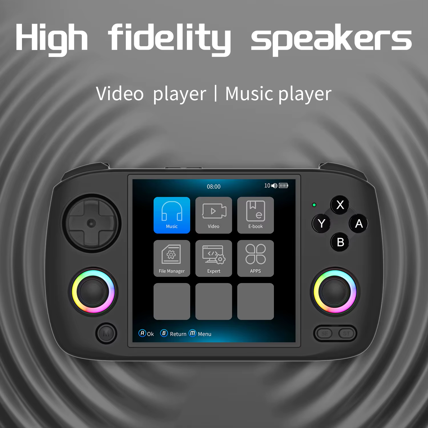 ANBERNIC RG CubeXX Console de jeu portable 3.95 "IPS HD écran Linux WIFI Bluetooth 256G PSP RG Cube
