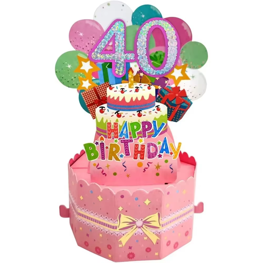 Carte de vœux joyeux anniversaire avec enveloppe, boîte-cadeau 3D, 18e/30e/40e50e/60e année, carte d