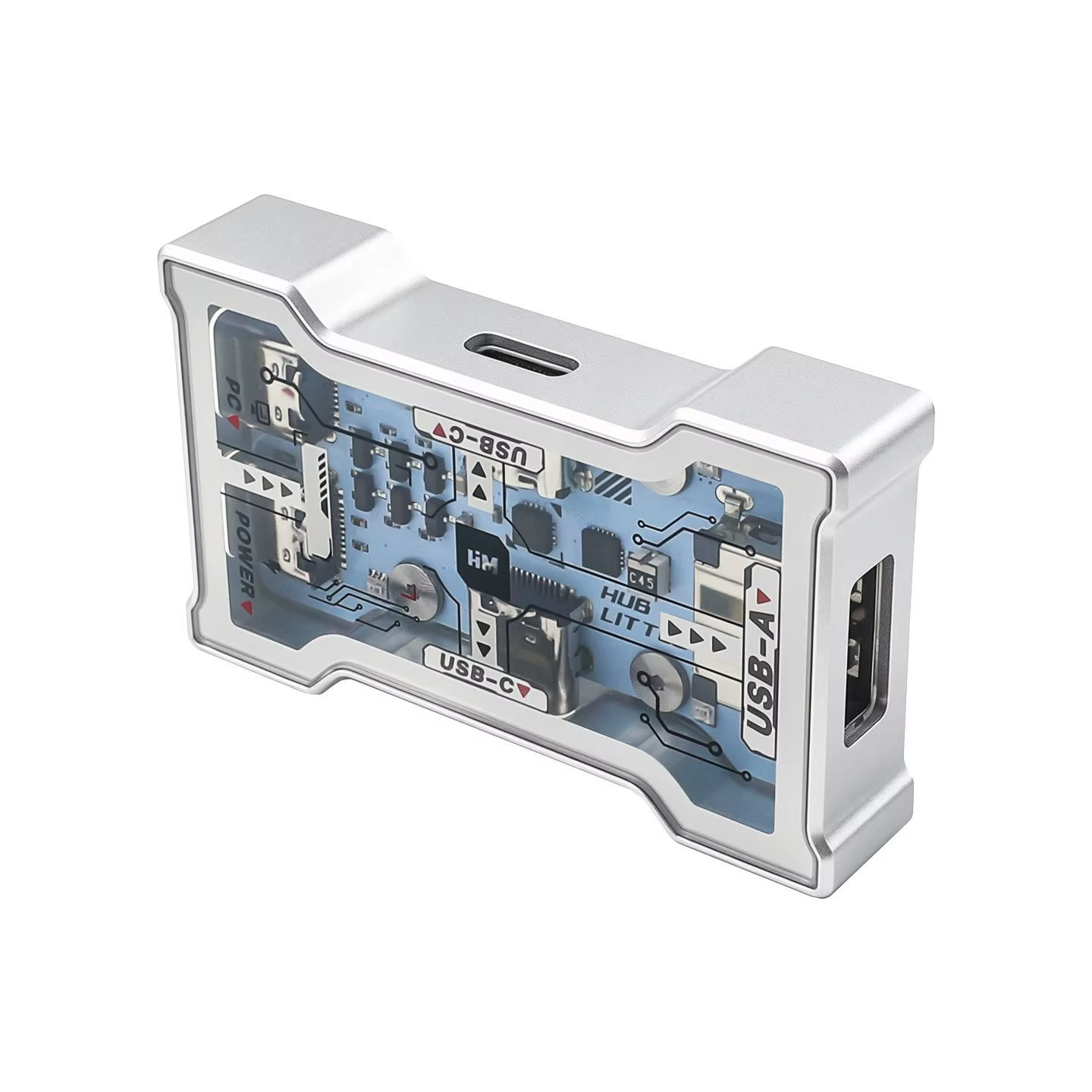 Hub USB HMLAB Hub Little Gaming, 2 entrées 3 sorties, station d'extension portable pour ordinateur d