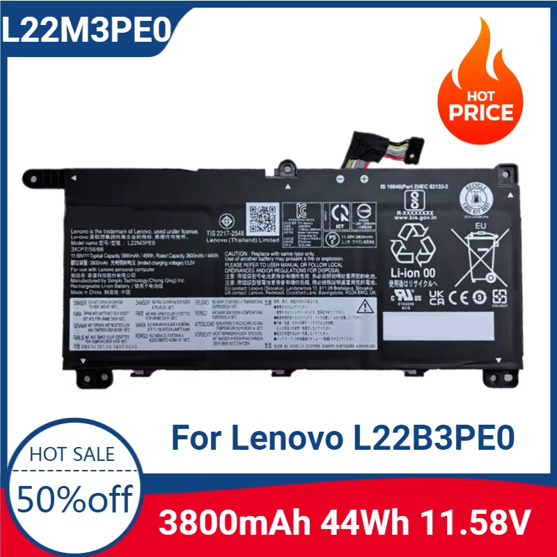 Nouvelle batterie de haute qualité 11.58V 44Wh L22M3PE0 batterie d'ordinateur portable pour Lenovo L