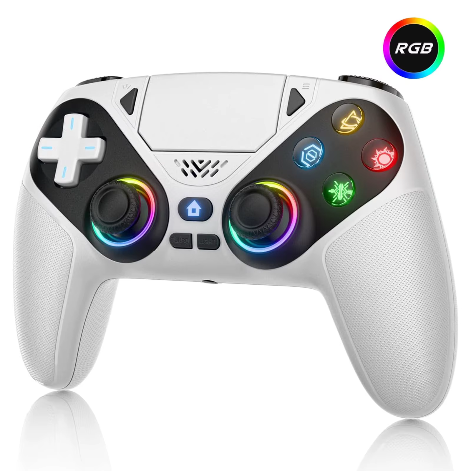 Manette sans fil RGB pour Playstation 5 PS5/PS5 Pro/Slim/PC, avec déclencheur à effet Hall, fonction