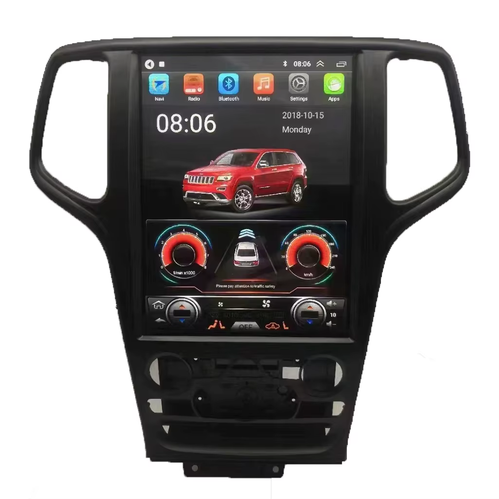 Écran vertical 12,1 pouces, Android Auto, GPS, navigateur pour Jeep Grand Cherokee 2014-2018, comman