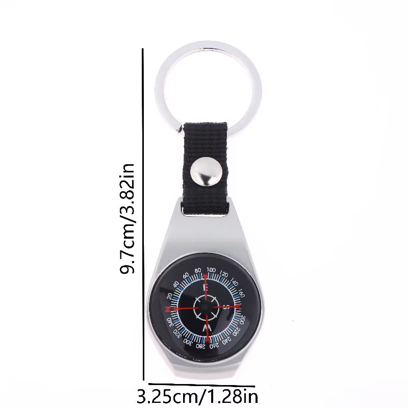 Porte-clés boussole en métal, porte-clés boussole portable, boussole de poche pour le camping en ple
