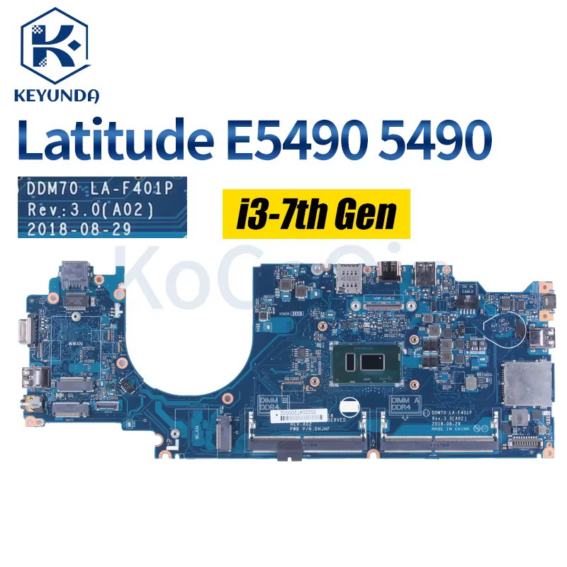 Carte mère pour ordinateur portable DELL Latitude E5490 5490, LA-F401P, 0C08DH, 09X5J9, 08KN1W, 01TW