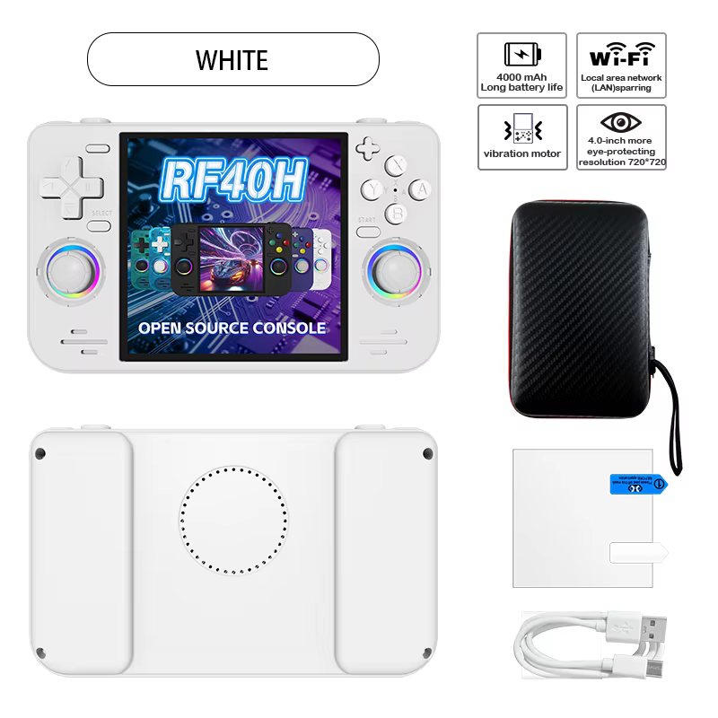 Console de jeu portable rétro RF40H, écran IPS Linux 4.0, prend en charge le Wi-Fi, manette lumineus