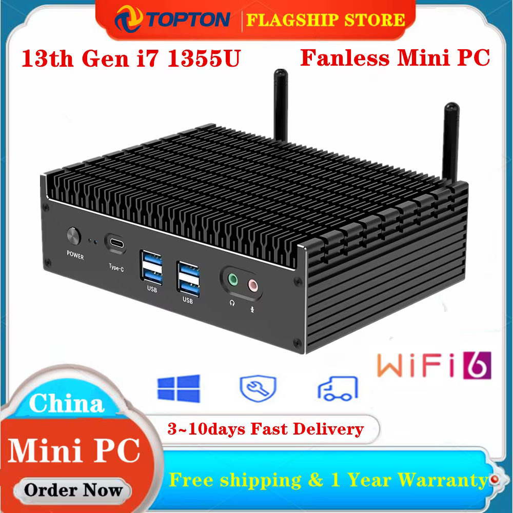 Mini PC gamer Intel i5-1335U/i7-1355U, 2x2.5 Go LAN, PCIE 4.0, DDR4, tunderbolt 4, eGPU, fanless, or