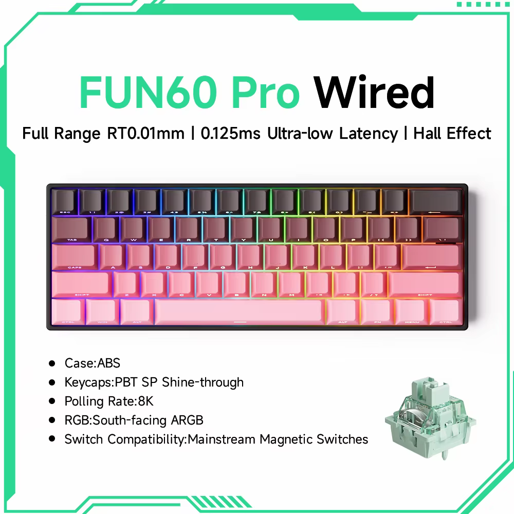 Akko MonsGeek FUN60 clavier mécanique interrupteur magnétique 60% claviers de jeu déclencheur rapide