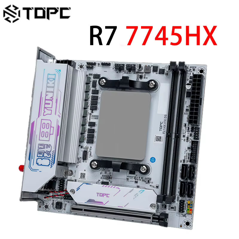 Carte mère ITX TOPC AMD R7 7745HX/R9 7845HX 7945HX 8945HX 9955HX 2*DDR5 2×M.2 SSD 4×SATA3.0 2.5G LAN