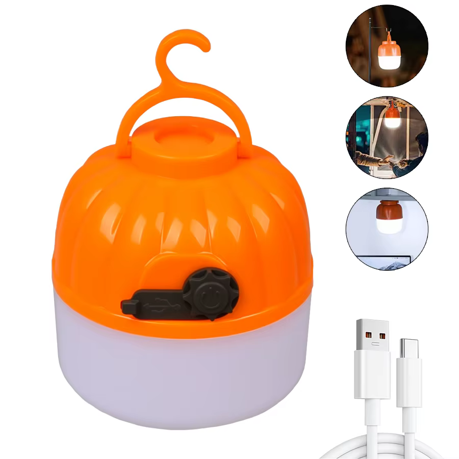 Lanterne de Camping LED 500W, lampe Portable Rechargeable par USB, ampoule avec affichage de puissan