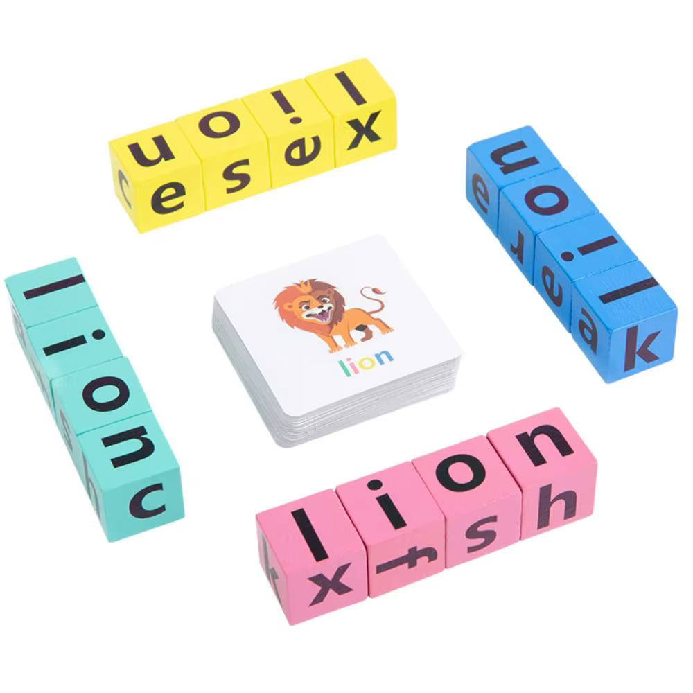 Jeu d'orthographe de mots, jeu d'association, apprentissage des lettres, cartes de mots anglais, jeu