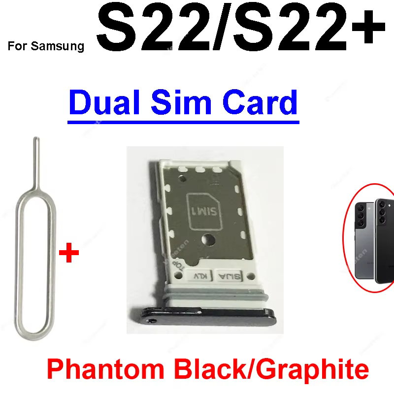 Tiroir double carte SIM pour Samsung S22 S22 Plus S22 Ultra, emplacement pour carte SIM simple ou do