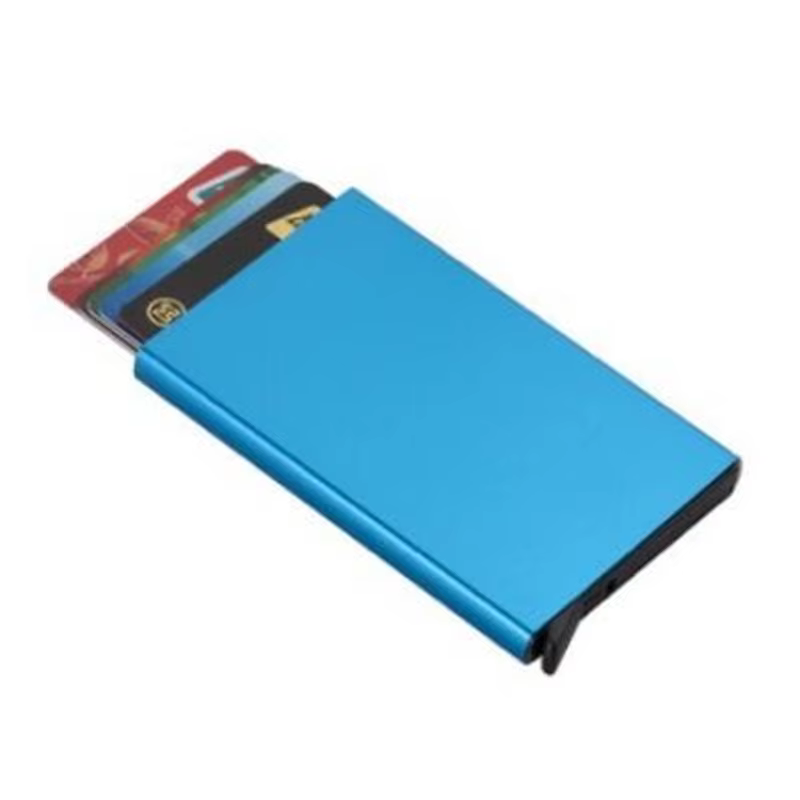 Rfid portefeuille intelligent porte-carte en métal mince mince hommes femmes portefeuilles Pop Up mi