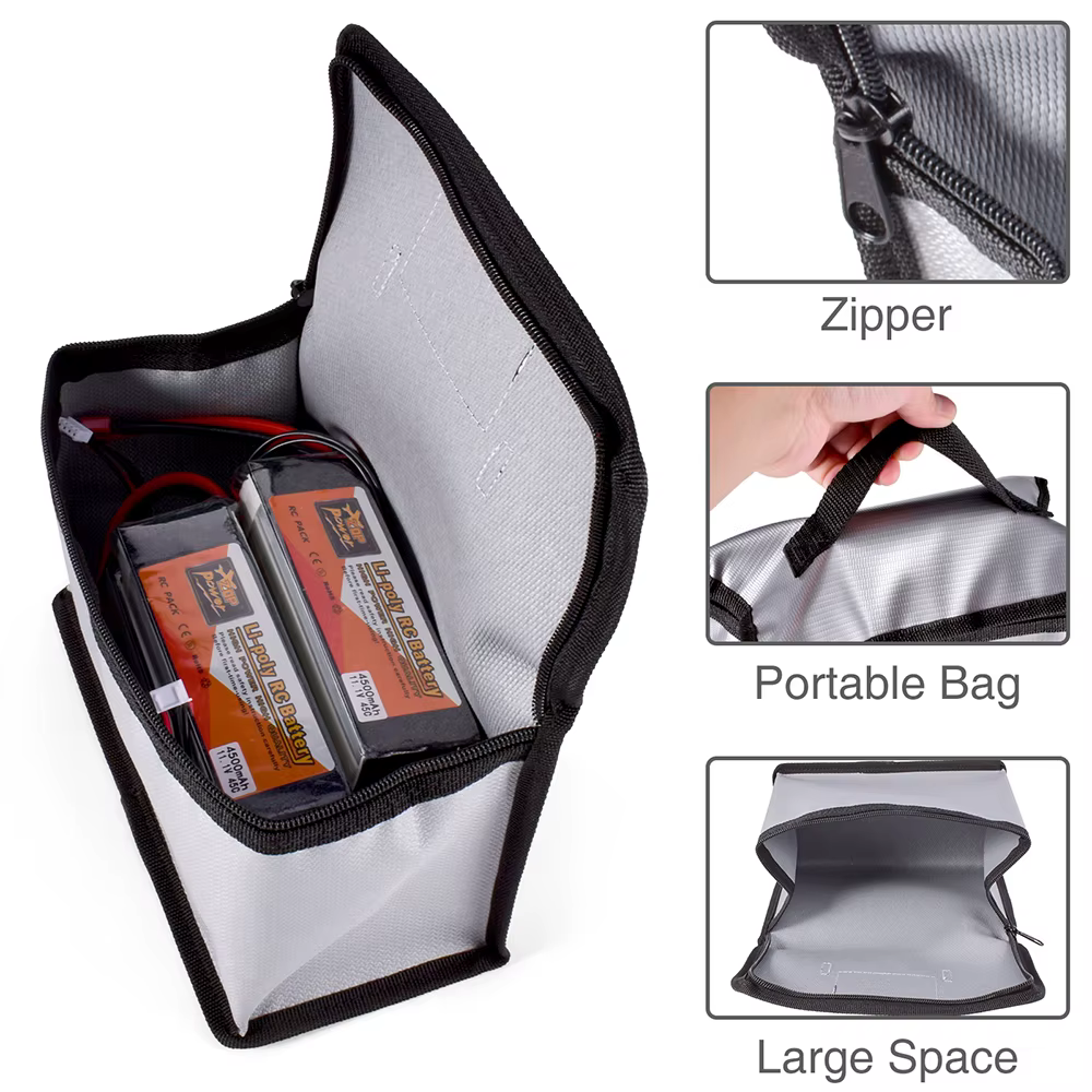 Lipo garde batterie sac de sécurité ignifuge pour RC voiture Drone Batteries voyage stockage charge
