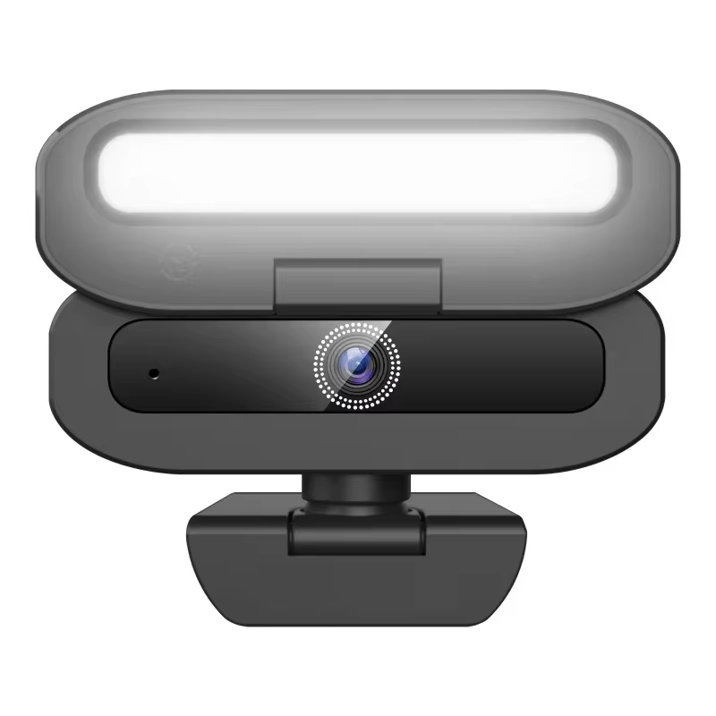 Webcam 4K pour PC avec lumière d'appoint LED, caméra HD 2K avec microphone, autofocus, caméra web po
