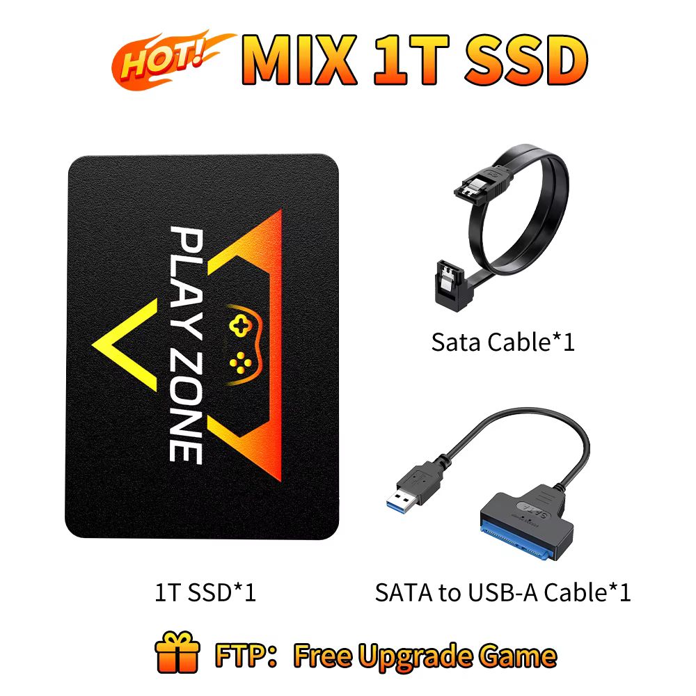SSD de jeu rétro 1T pour PS5/PS4/XBOX ONE/SWITCH/PS3/PS2/WIIU/WII 80 + émulateurs Console de jeu 161