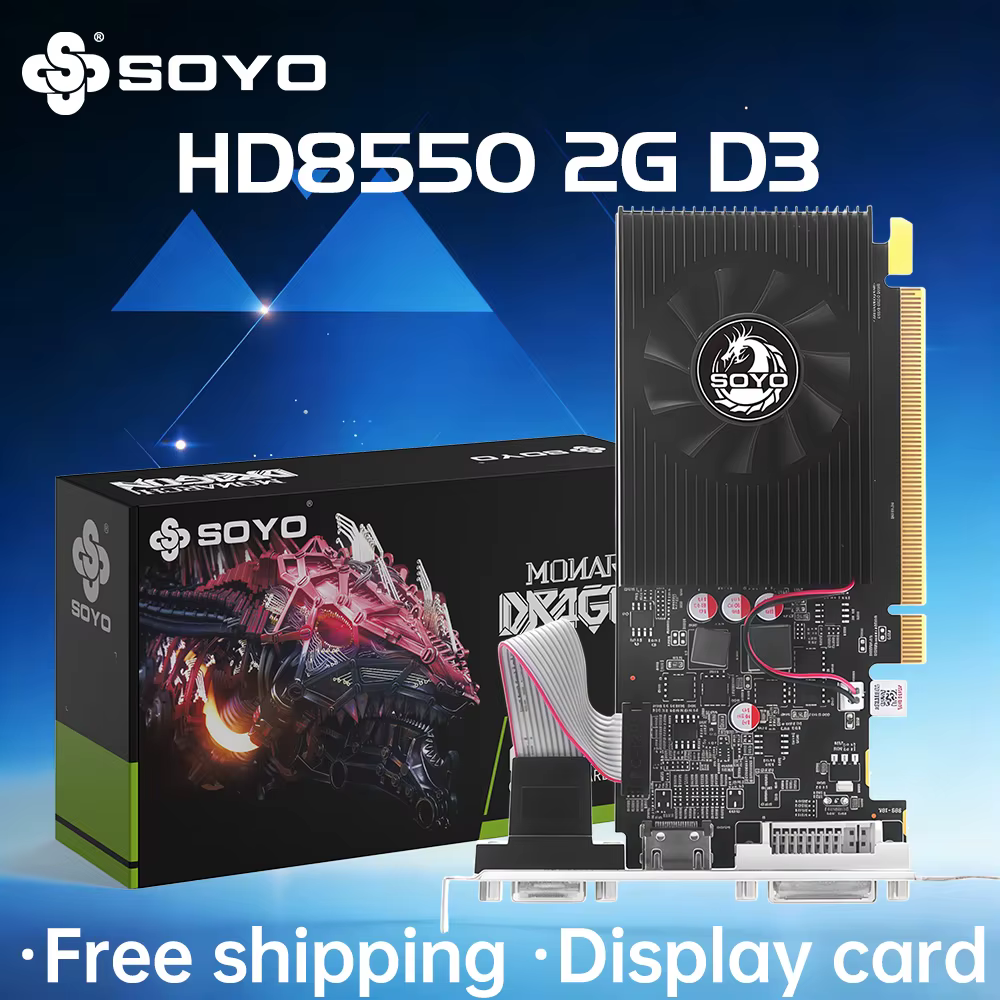 Cartes graphiques SOYO Radeon AMD HD8550 2G GDDR3, carte de jeu vidéo, composants d'ordinateur de bu