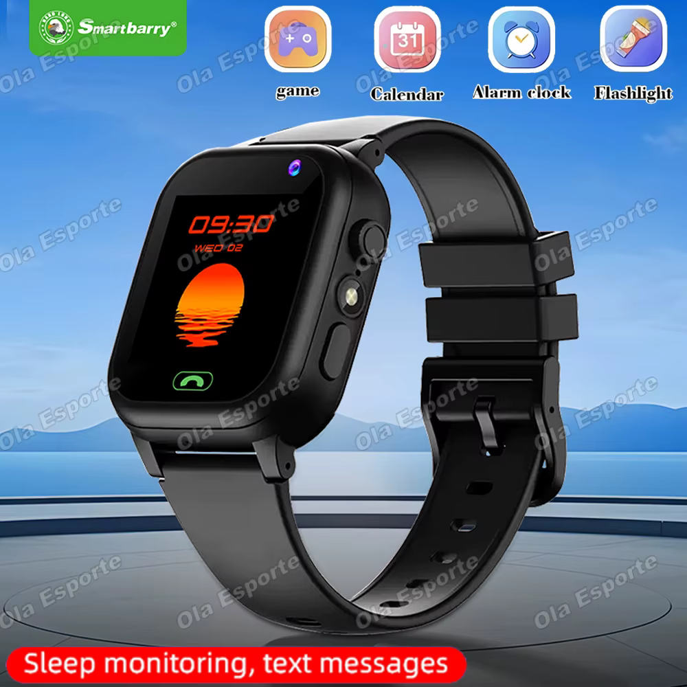 Montre connectée pour enfants avec carte SIM, fonction d'appel, SOS, suivi GPS, caméra HD, étanche, 