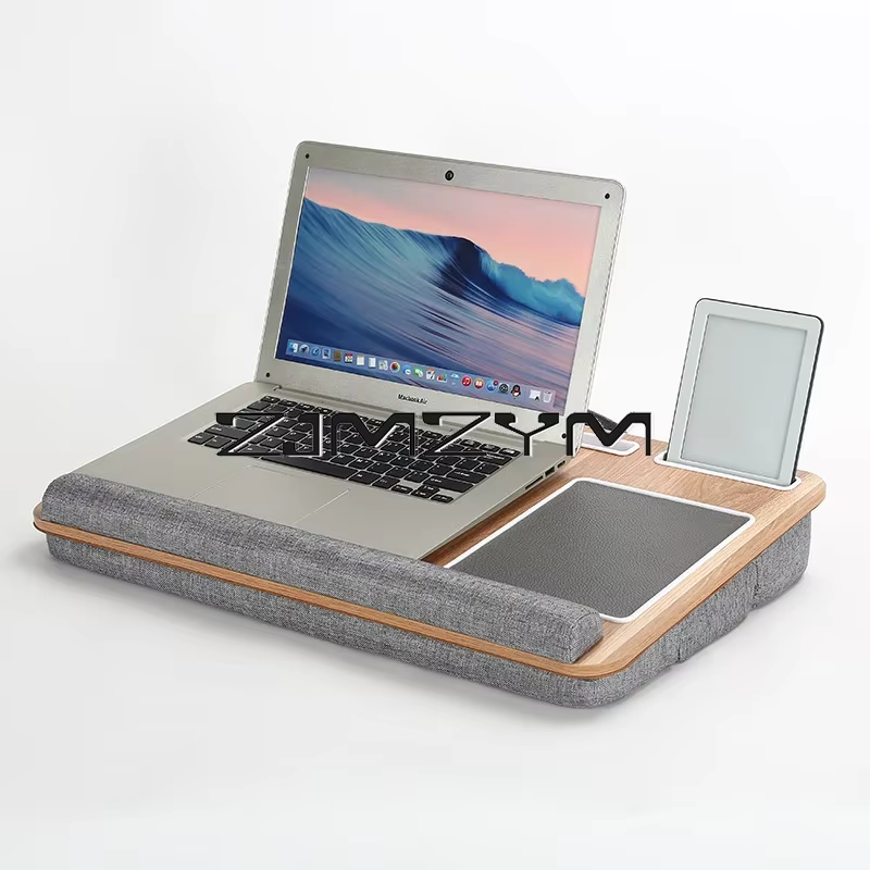 Bureau d'ordinateur portable avec coussin d'oreiller, support de téléphone, support d'ordinateur por