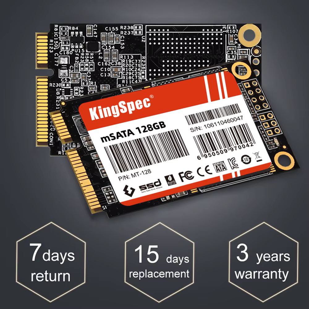 KingSpec – disque dur interne SSD mSATA, avec capacité de 128 go, 256 go, 512 go, 1 to, PCIe, pour D