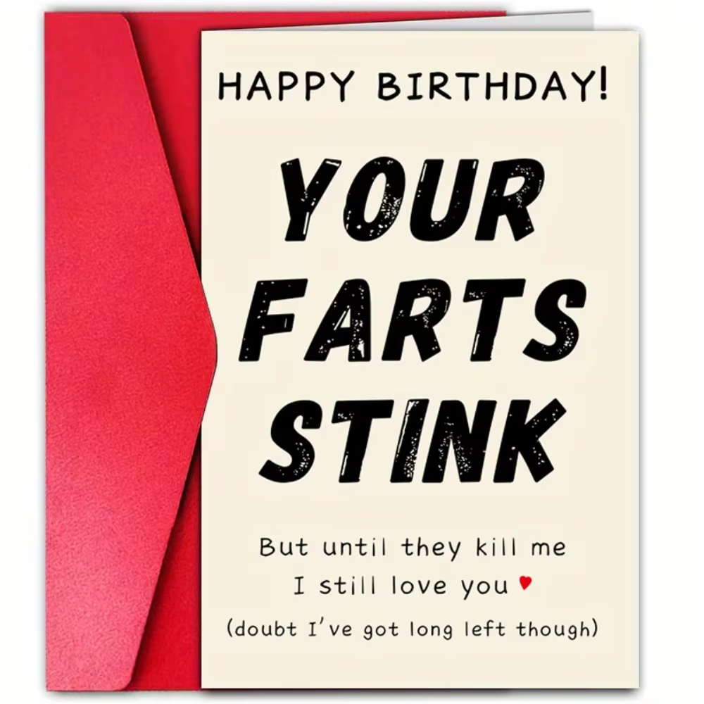 Carte d'anniversaire avec texte amusant, un cadeau unique adapté à la famille, aux amis, aux collègu
