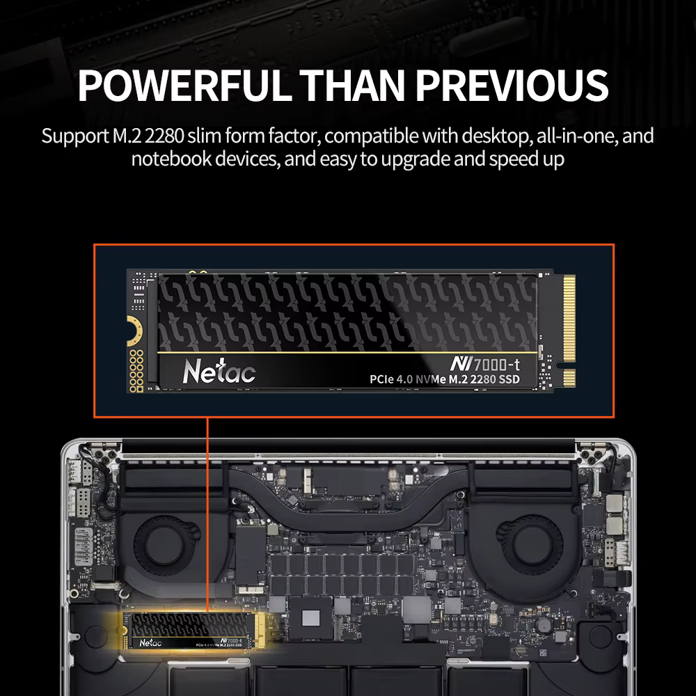 Netac 7400 mo/s SSD NVMe 4 to 2 to 1 to 512 go ssd M.2 2280 PCIE4.0x4 disque dur à semi-conducteurs 