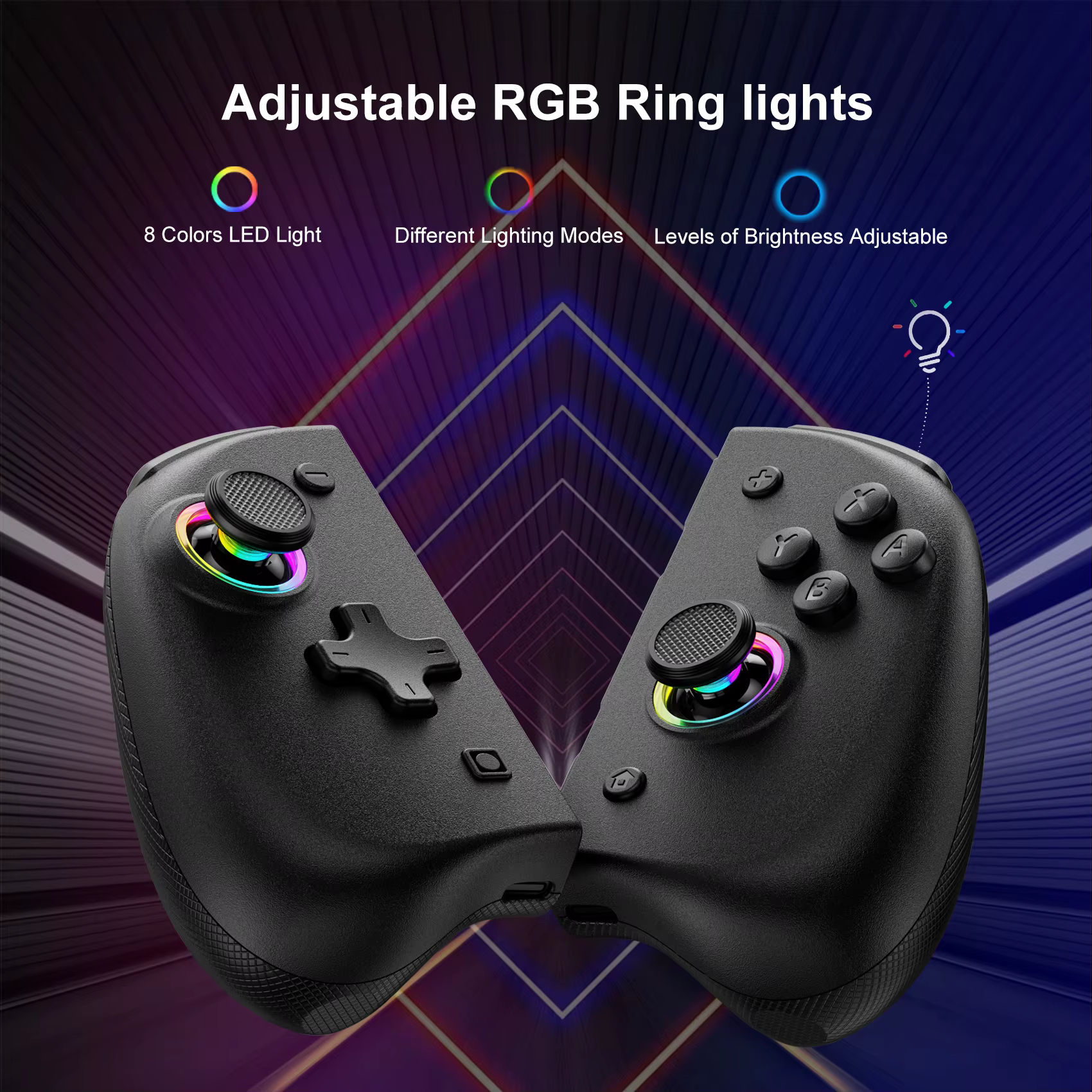 LinYuvo KS37 Joy-pad sans fil météore pour interrupteur/interrupteur OLED, avec gyroscope Programmab