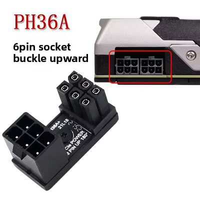 Carte graphique 180 ° Connecteur adaptateur d'alimentation coudé GPU PSU, connecteur de direction