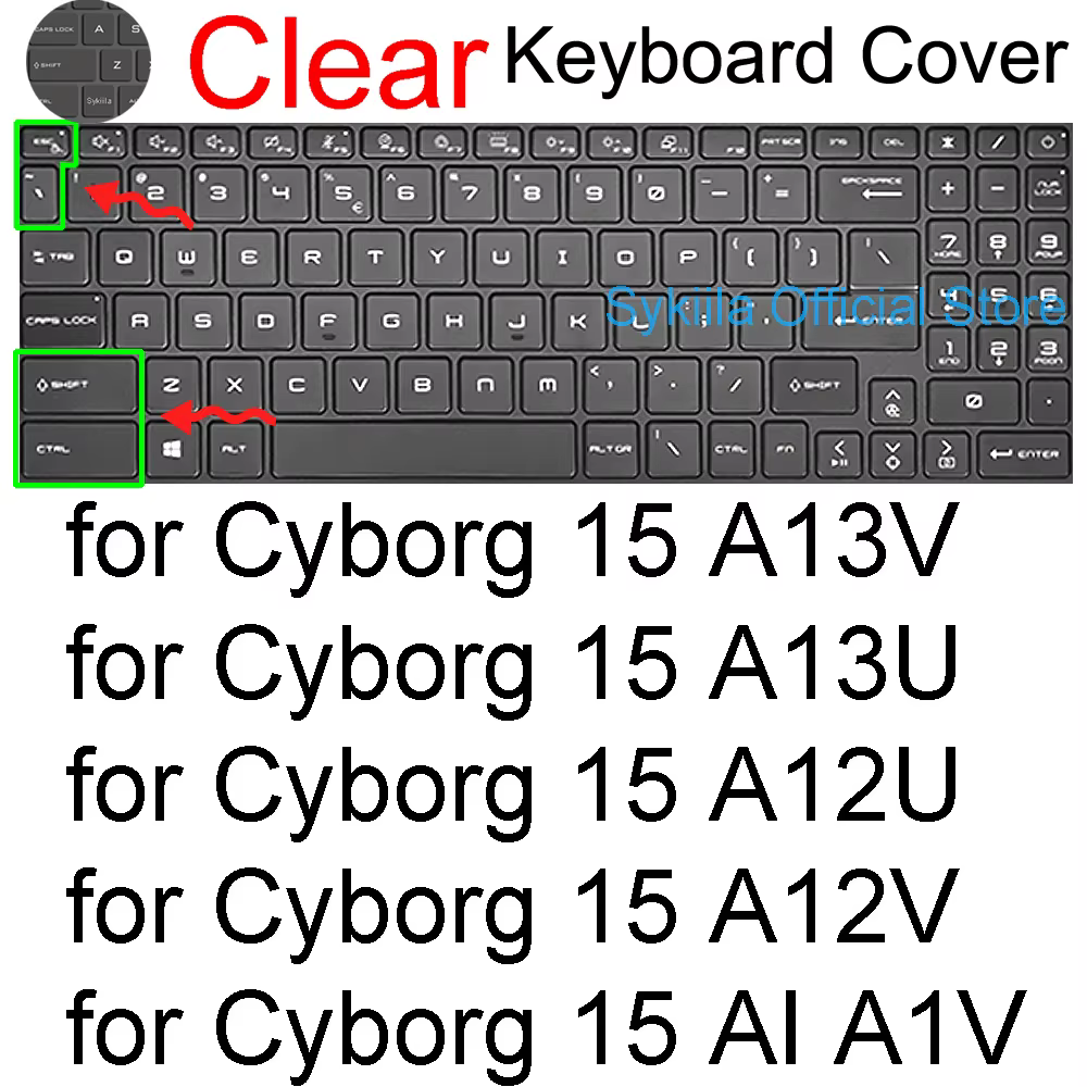 Housse de clavier pour MSI Cyborg 14 15 AI A1V A13V A13U A12V A12U 15.6, coque de protection en Sili