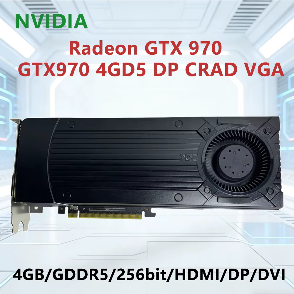 Carte graphique NVIDIA GTX970 4GD5 DP CRAD VGA GDDR5 256 bits PCI-E 3.0 HEMI DP DVI pour ordinateur