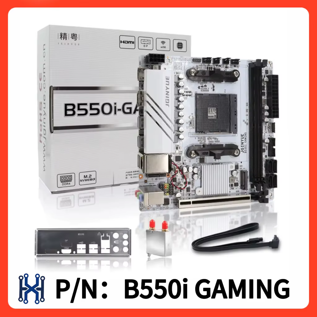 Carte mère JGINYUE B550i 100% neuve, AM4 Mini ITX, prend en charge les processeurs Ryzen 4000/5000, 
