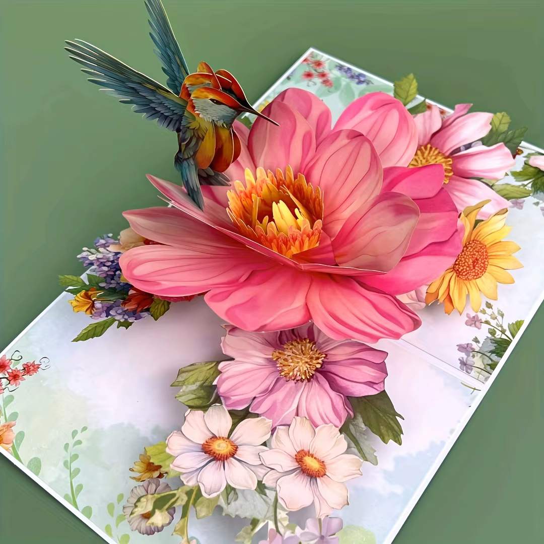 Cartes de vœux à fleurs Pop-Up 3D, carte de mariage, anniversaire, Thanksgiving, saint-valentin, cad